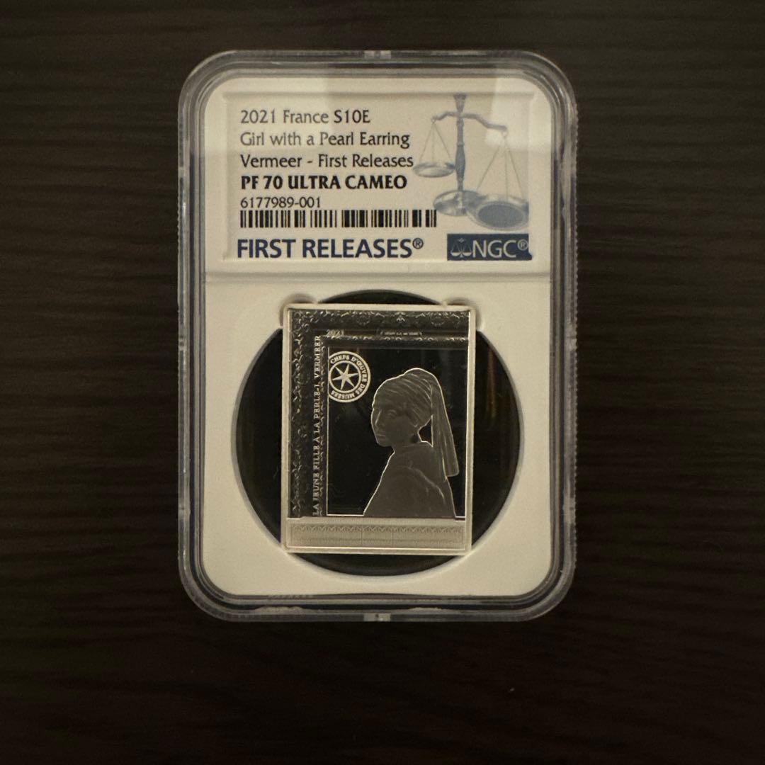 銀貨【純銀】 NGC PF70 真珠の耳飾りの少女 ☆即納追跡可☆ チャド 2023 ヨハネス・フェルメール「真珠の耳飾りの