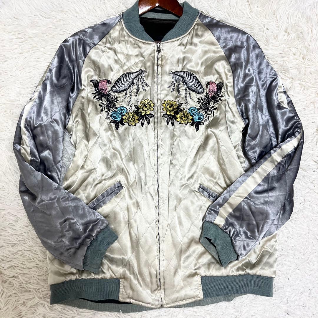 希少 サスクワァッチファブリックス スカジャン リバーシブル 刺繍 XL