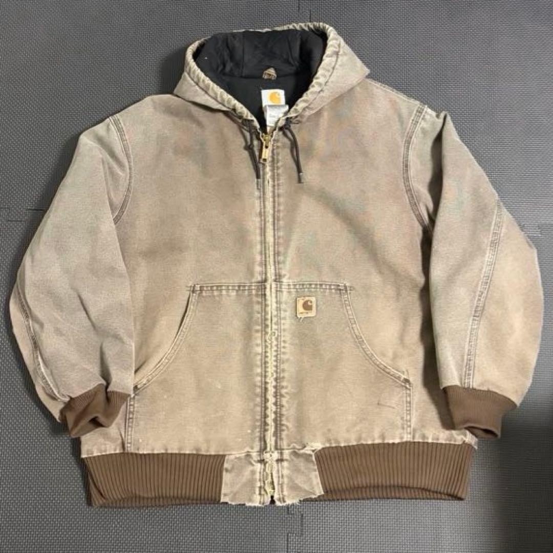 00s Carhartt ダックジャケット アクティブジャケット　鬼ヒゲ　焦茶