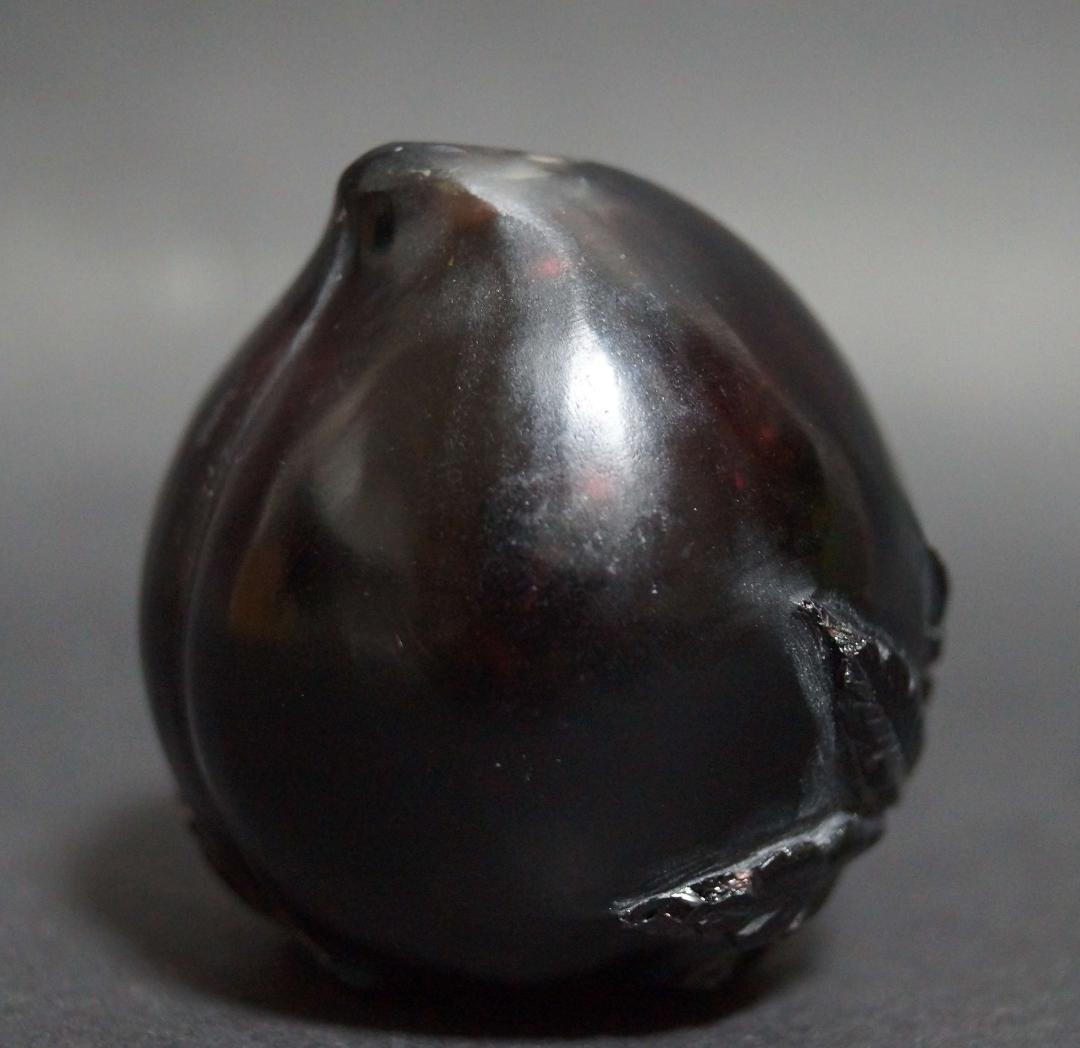 清 天然紫水晶 俏色桃形鼻煙壷 アメジスト嗅ぎタバコ 喫煙具 美しい