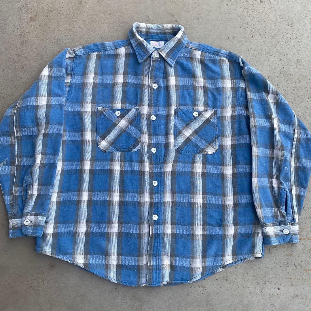 60s winter king ネルシャツ シャドーチェック 検）マチ付き