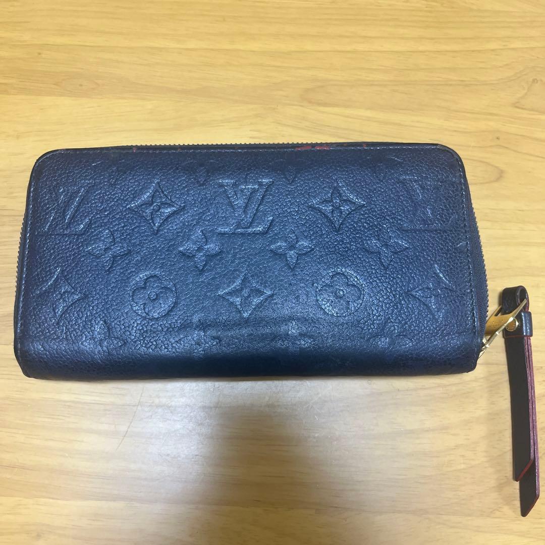 Louis Vuitton ネイビー レザー 長財布