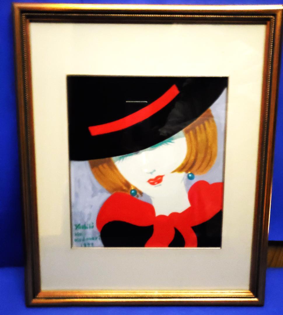 小泊芳彦作 油彩画 女性の肖像　F3号　B-17