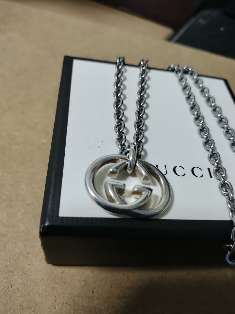美品 GUCCI グッチ シルバー925インターロッキングネックレス 高級感あり グッチ GUCCI インターロッキングG ペンダント ネックレス 479219