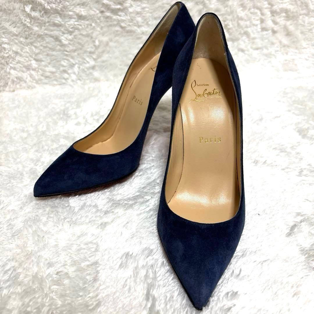 クリスチャンルブタン レッドソール ネイビー ピンヒール 23.5cm