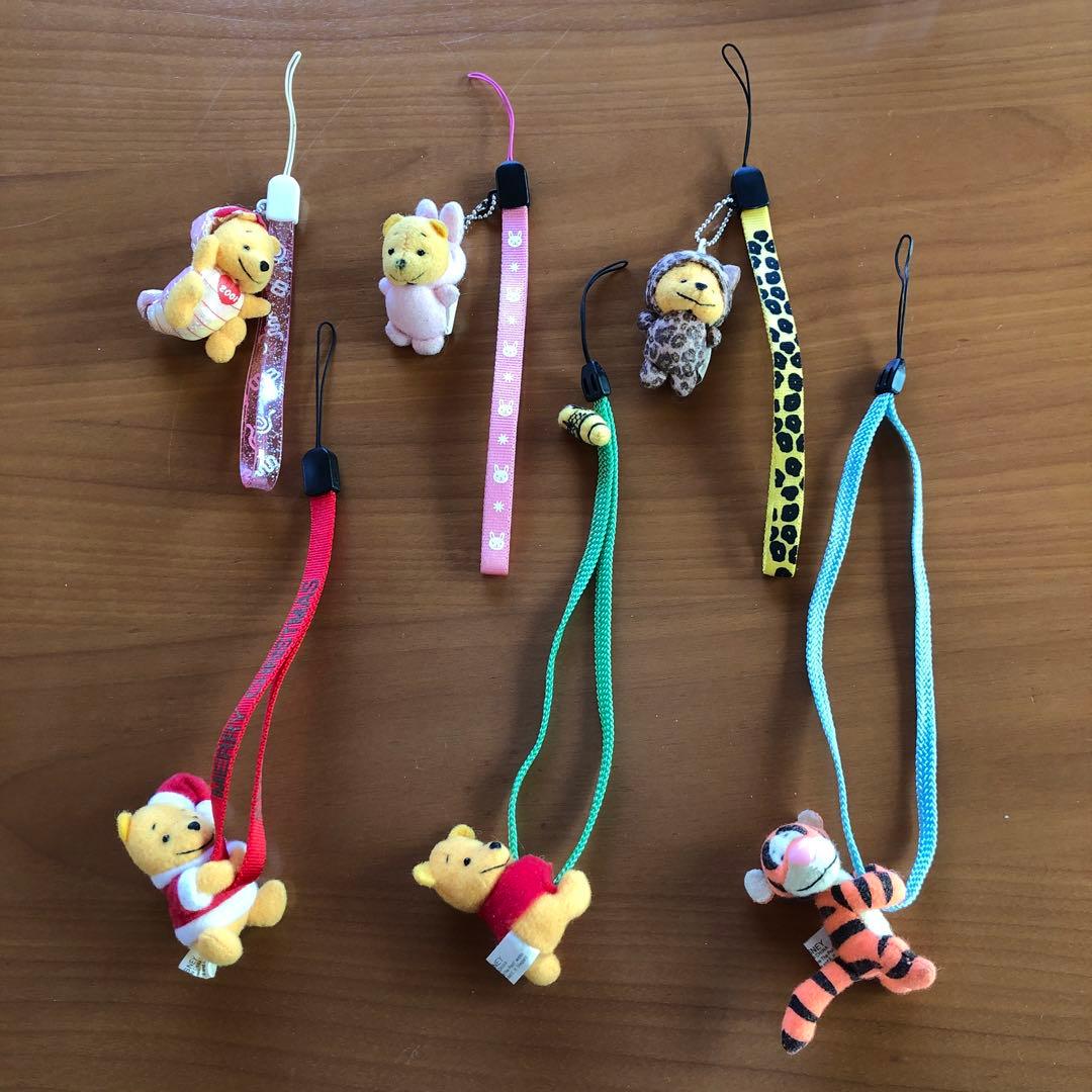 ストラップ　くまのプーさん（アニマル着ぐるみなど）【６個セット】