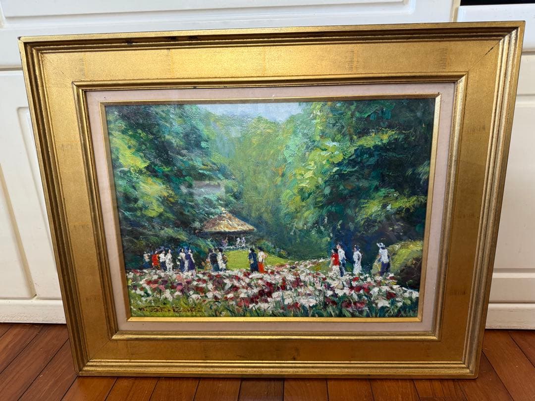 114.「花の内苑」髙橋一善 油絵