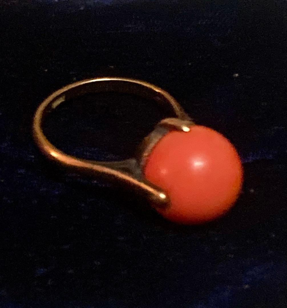 アンティーク 珊瑚（サンゴ）リング｜金色地金｜刻印跡あり｜ヴィンテージ指輪 楽天市場】【半額】 K18YG サンゴ 珊瑚 リング レディース 18金