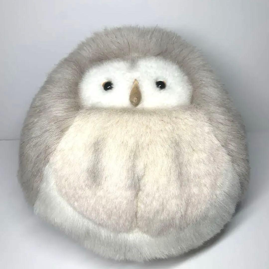 モンスイユ ルイーズ フクロウぬいぐるみ ふわふわ ボア グレー - メルカリ