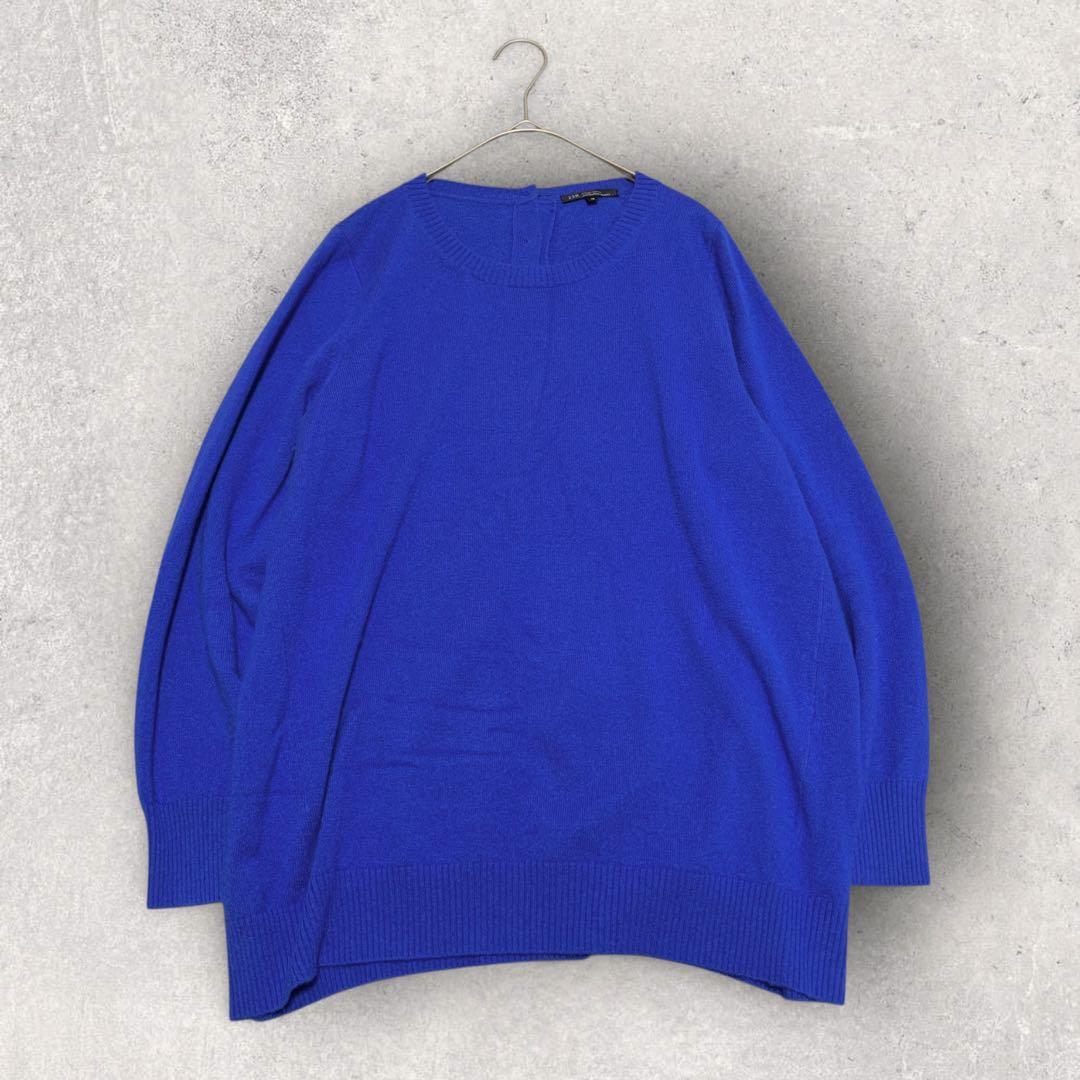 46サイズ✨ 23区 ニット セーター カシミヤ100％ ブルー バックボタン