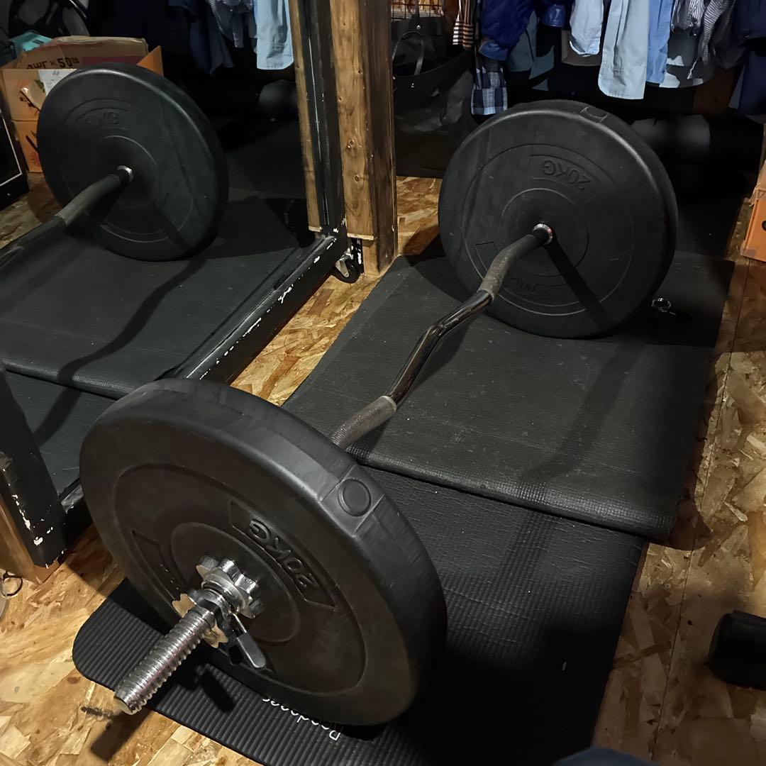 バーベル w型　120cm 20kgプレート2枚