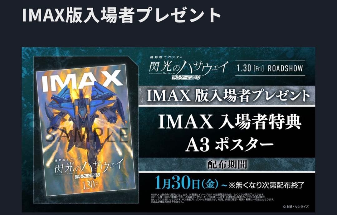 機動戦士ガンダム 閃光のハサウェイ キルケーの魔女 IMAXポスター＋