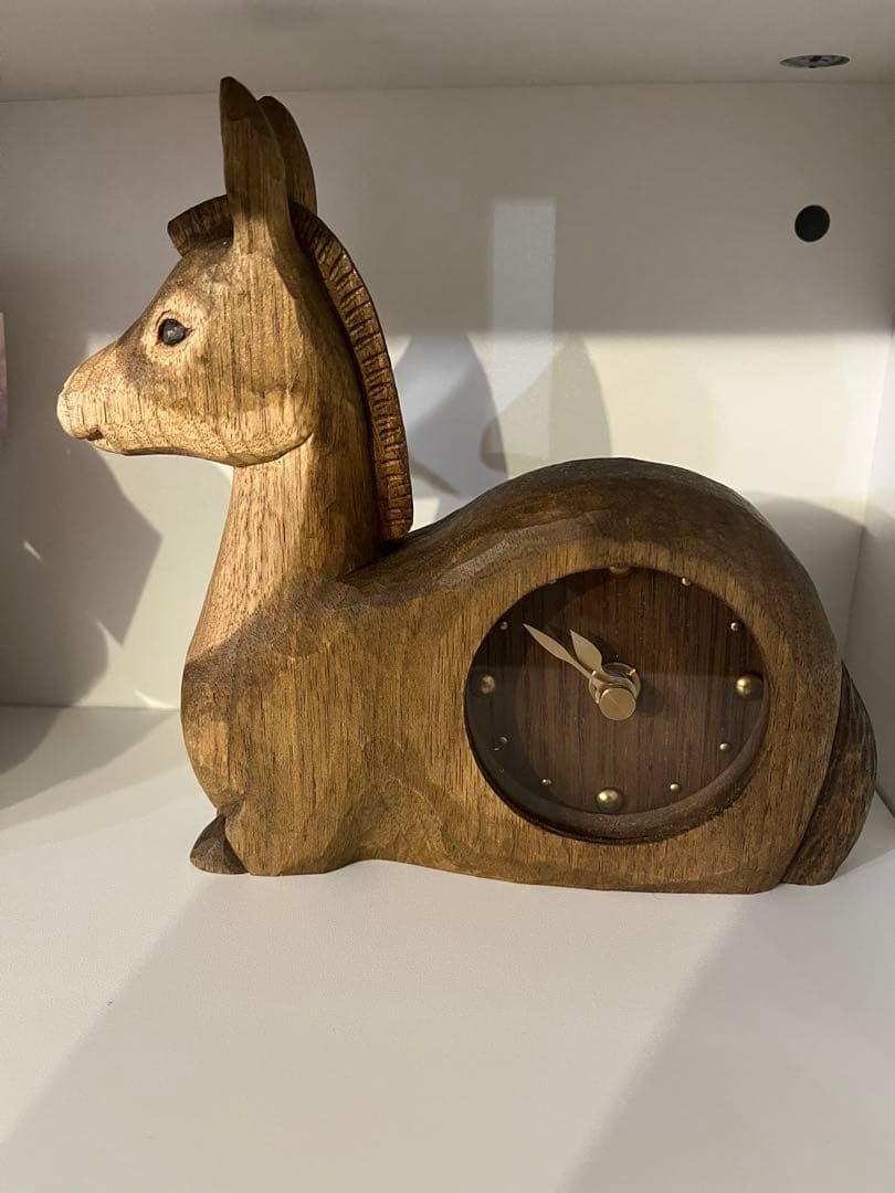 kiyata キヤタ　ロバ　置き時計　木製馬型置時計