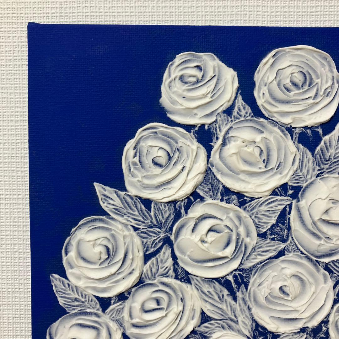 絵画 アクリル画 原画 薔薇 バラ 花 植物 静物画 テクスチャーアート S