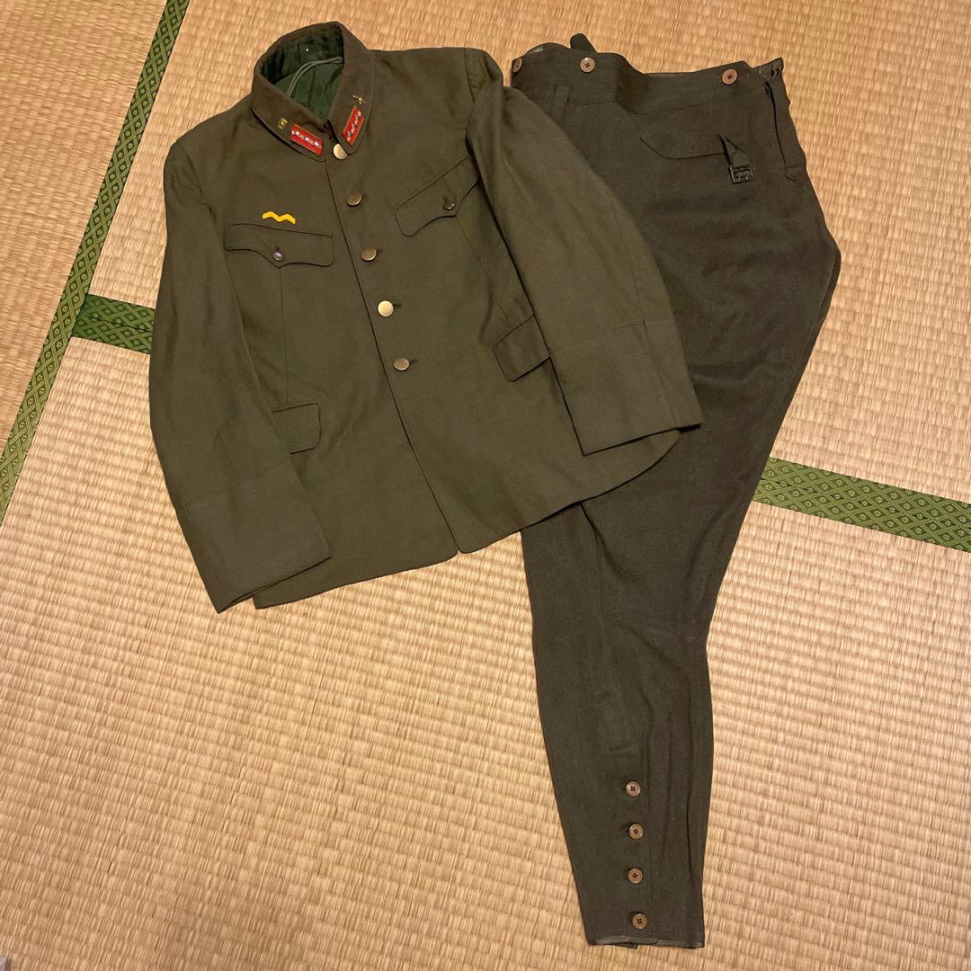 日本軍　陸軍　九八式　上下　青年将校仕立て　革脚絆
