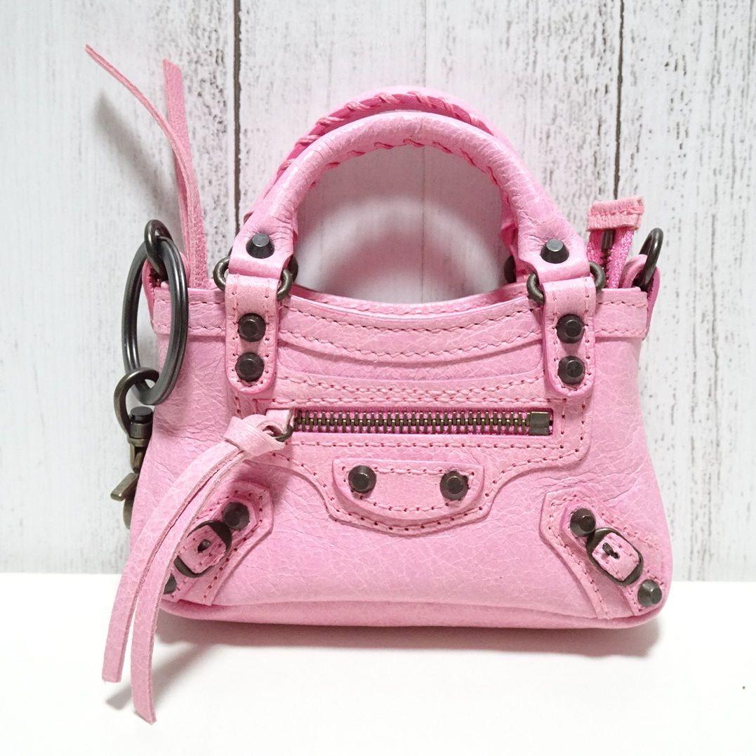 新品 バレンシアガ 10周年記念 クラシックバッグチャーム ピンク [118