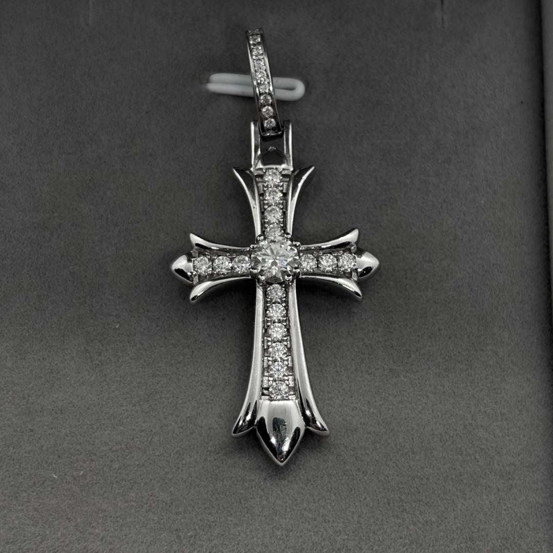 VVS モアサナイト クロスペンダント トップ　silver925 シルバー