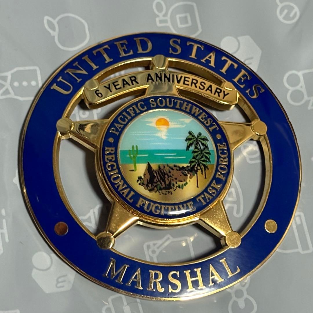 US Marshal 太平洋南西部逃亡者タスクフォース記念バッジ