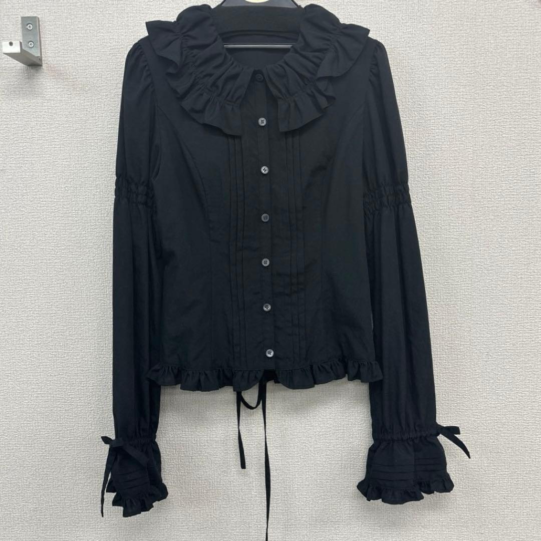 ヴィクトリアンメイデン　ブラウス　フリル　ブラック　黒　ロリィタ 使用一回 ヴィクトリアンメイデン ブラウス フリル ブラック 黒