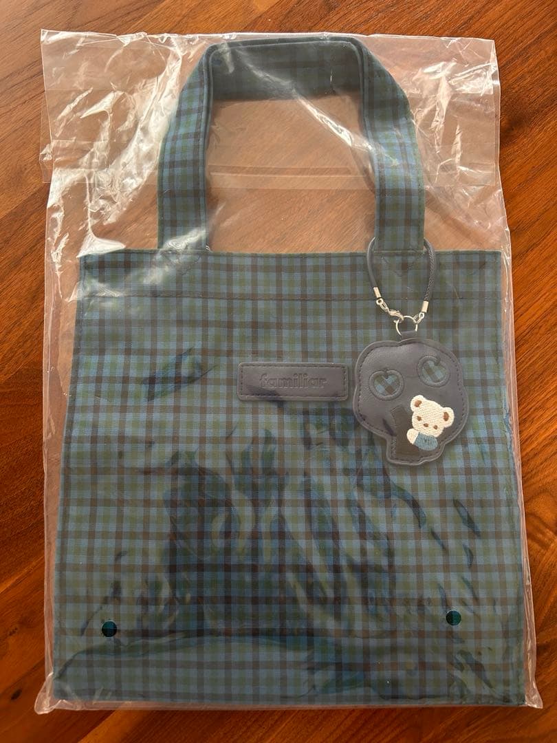 【新品未使用】familiarトートバッグ 小XB 青チェック