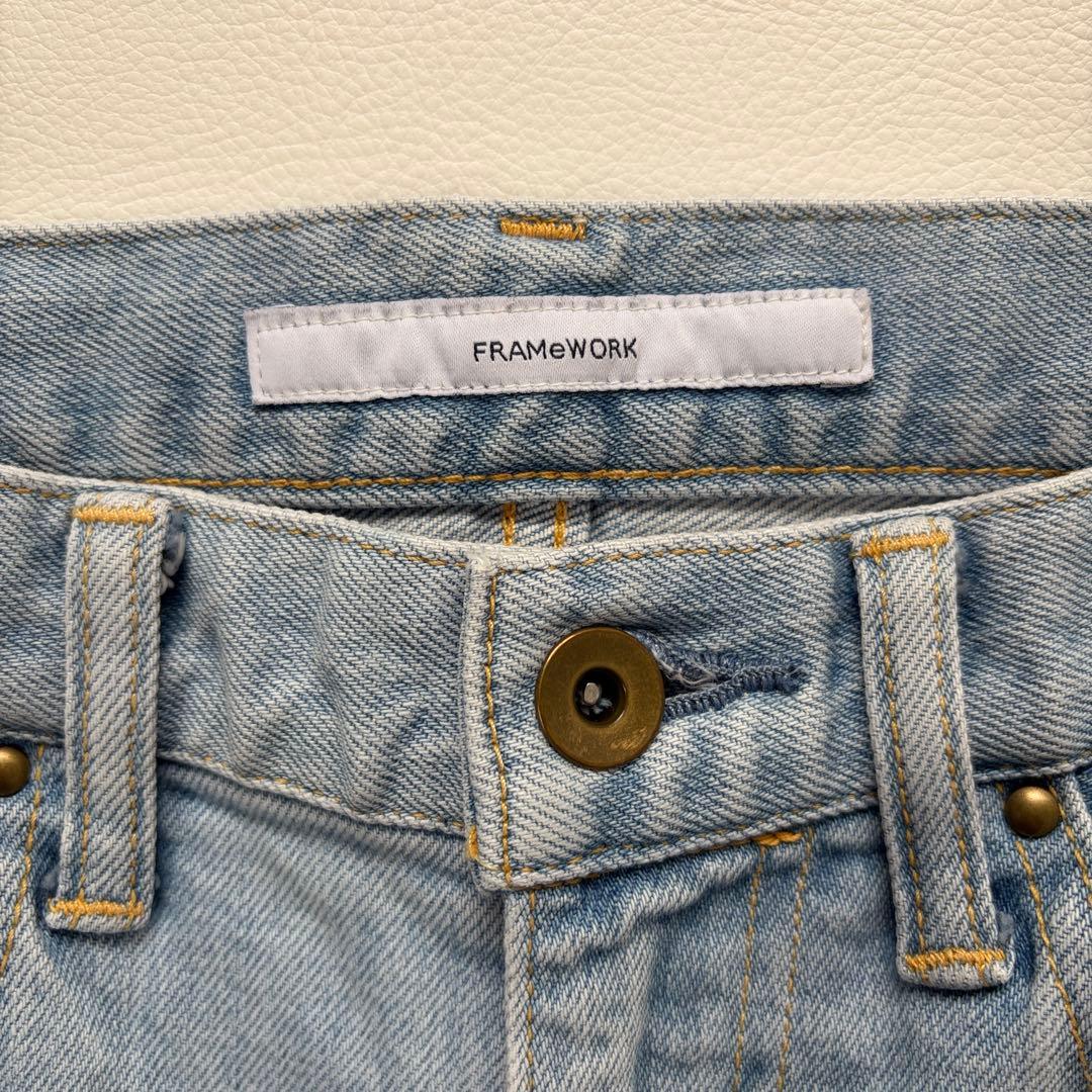 フレームワーク2024 デニムストレートパンツ36ライトブルー レディース