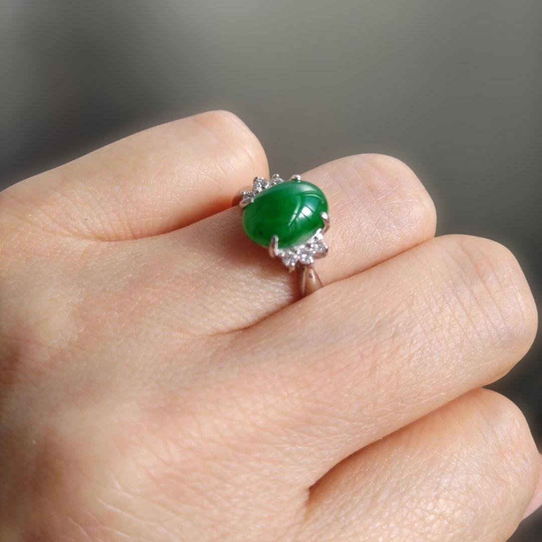 新品♥天然翡翠 2.11ct pt900 D0.12 鑑別付【特価】