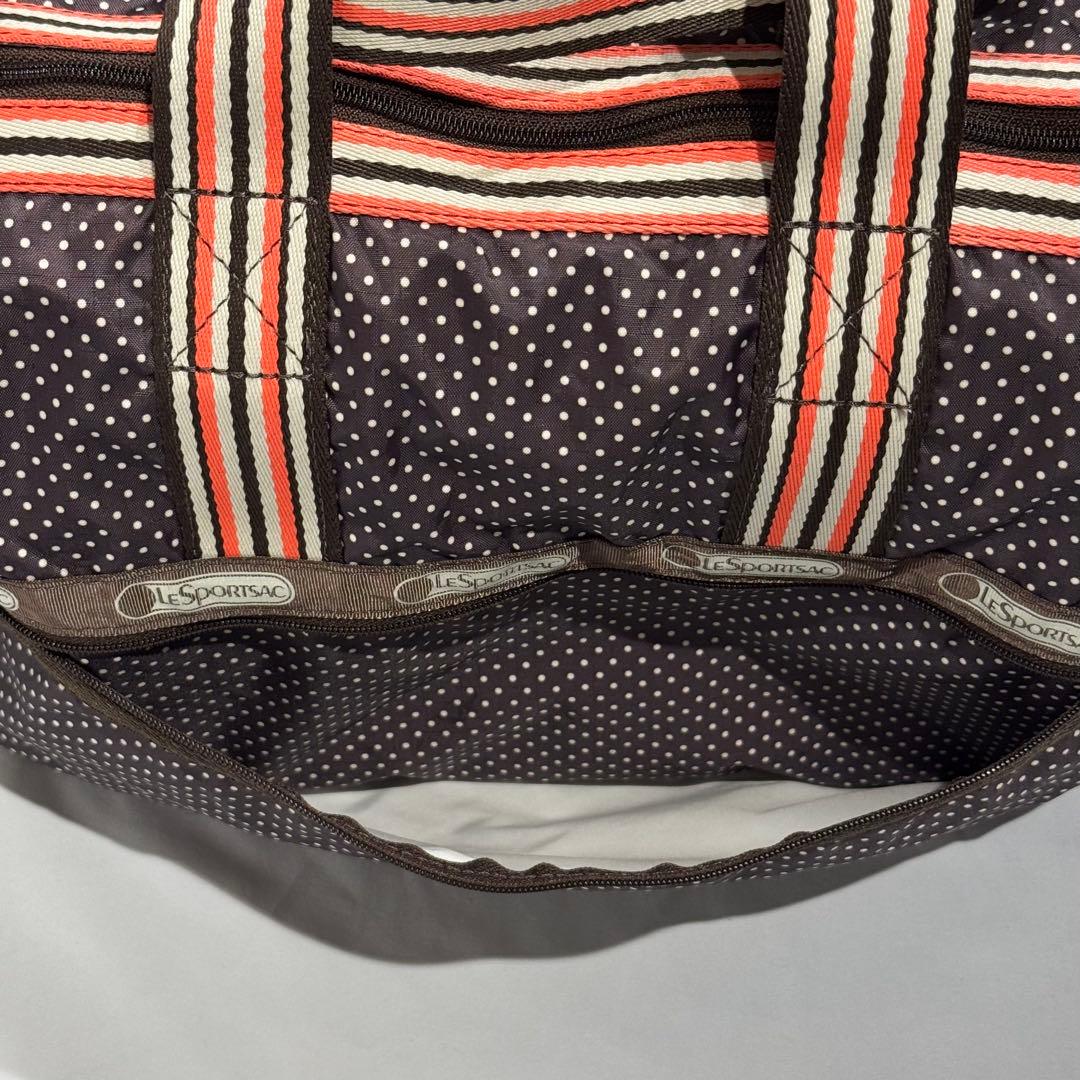 レスポートサック ボストンバッグ 鍵付き ドット柄 ブラウン - メルカリ