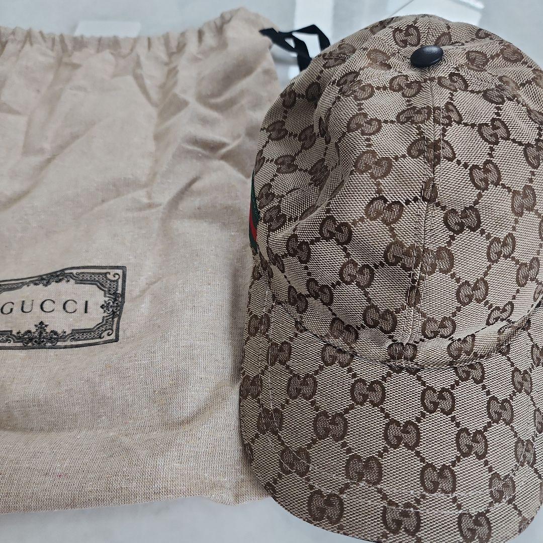 GUCCI GGパターン キャップ ベージュ Mサイズ