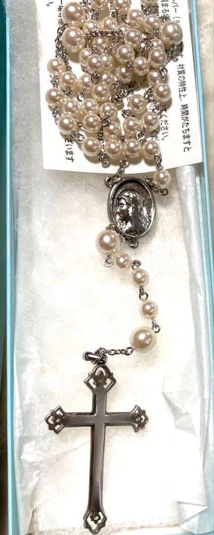 マリア様がみてる公式品白薔薇ロザリオネックレスアニメイトコスプレ十字架ペンダント マリア様がみてる公式品白薔薇ロザリオ十字架ペンダントネックレス