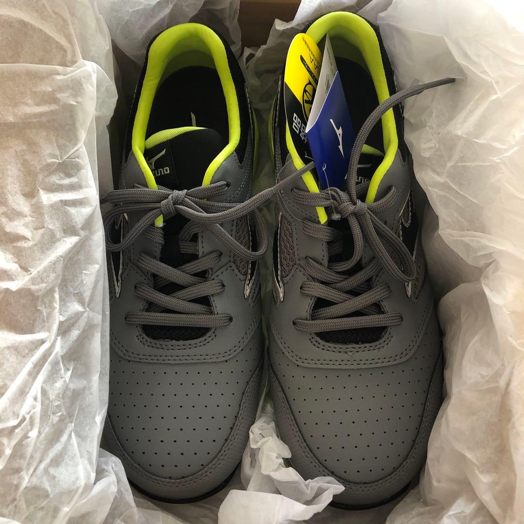 新品未使用　Mizuno 安全靴 25.5cm グレー/ライム