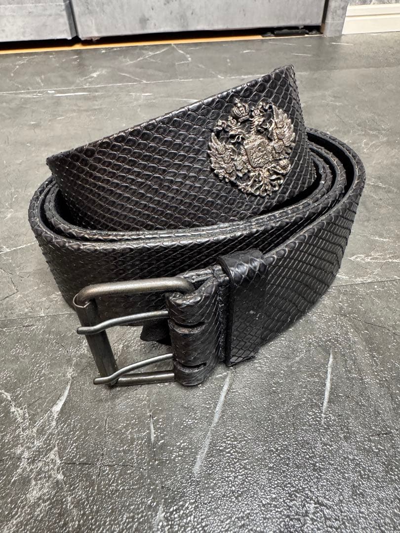 【送料無料】バルマン/BALMAIN ブラックレザーベルト