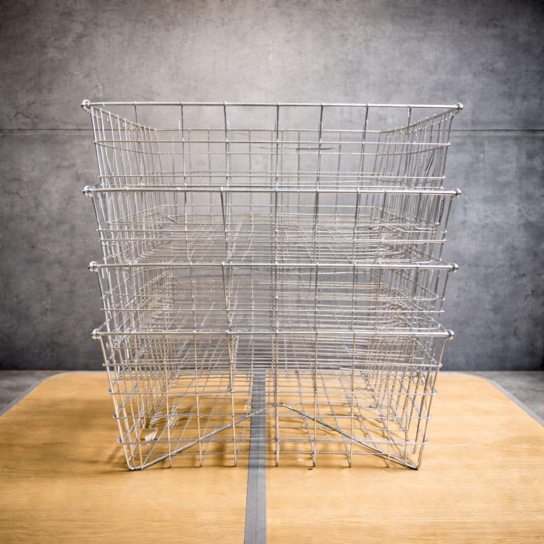 給食かご ステンレス 4個セット 昭和レトロ 業務用 収納ラック - メルカリ