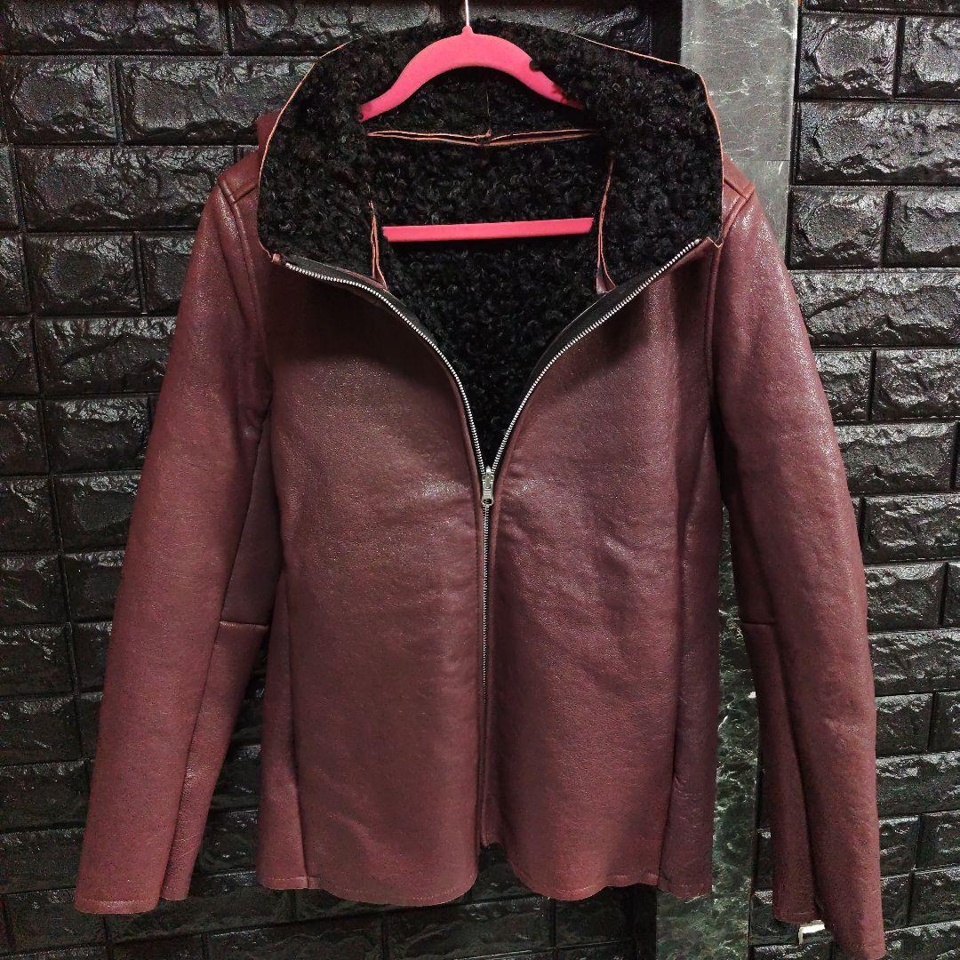 雪 　NOID.ラムレザーベジタブルフーデッドリバーシブルブルゾンサイズ３ Amazon.co.jp: [ノーアイディー] ラムベジタブルフェイクムートン