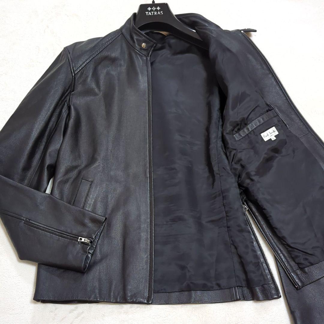 ポールスミス L ラムレザー シングル ライダースジャケット ブラック