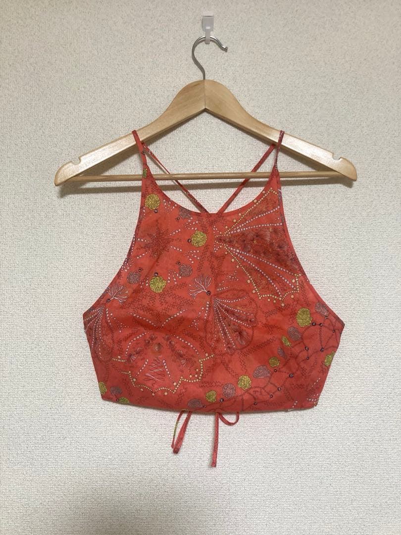 EMILIO PUCCI 貝殻柄　バックオープン クロップド丈キャミソール