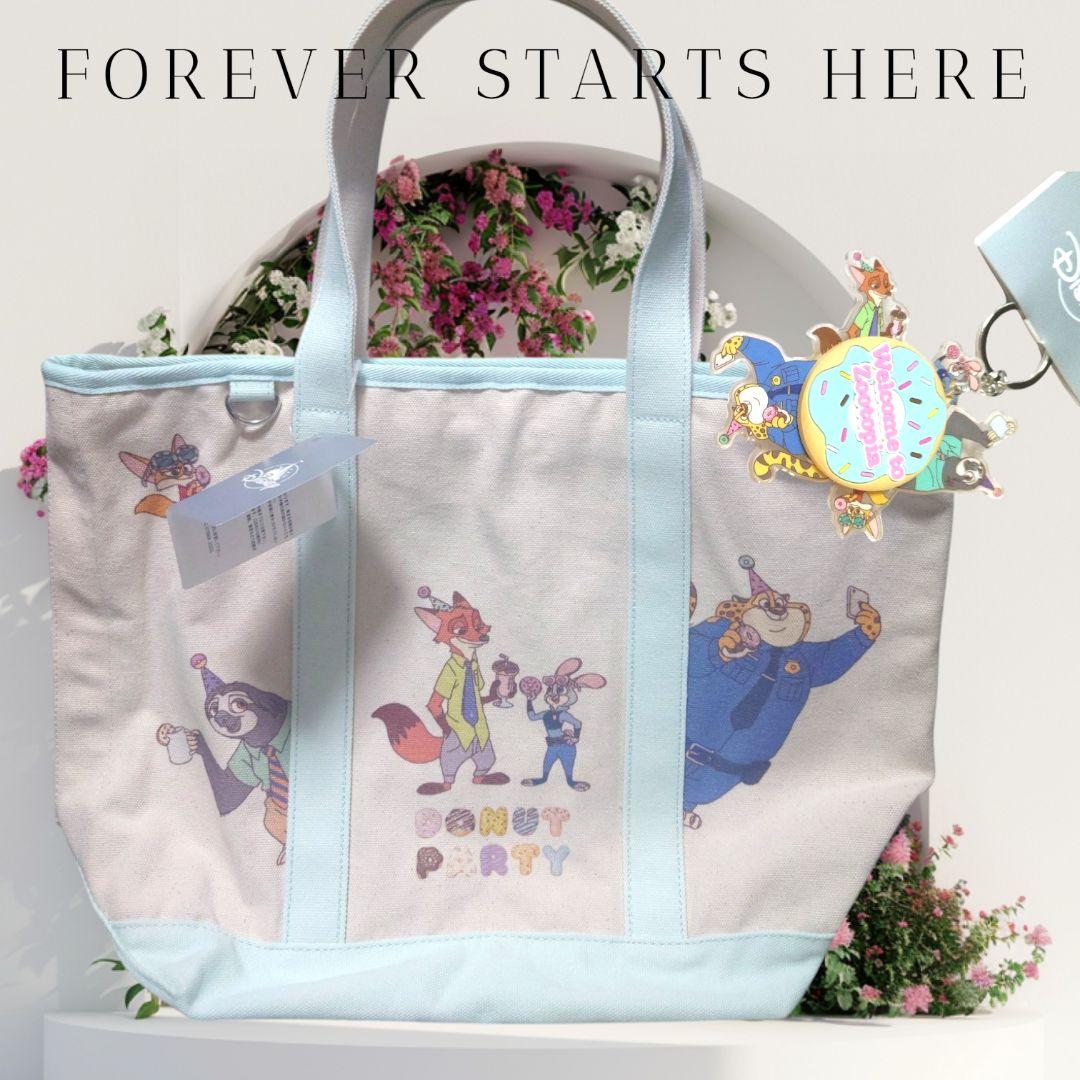 ディズニーストア ズートピア トートバッグ キーチェーン