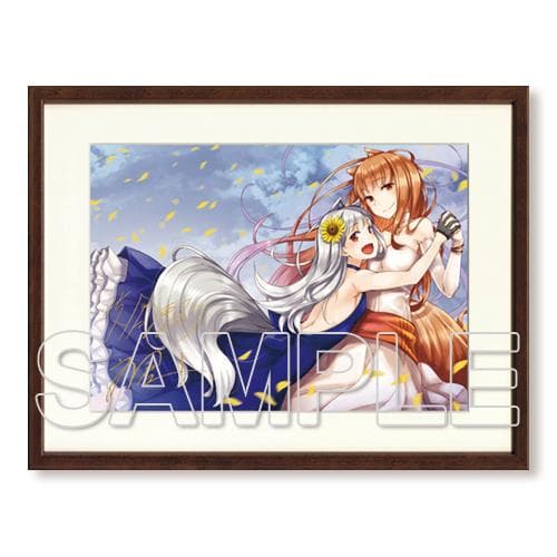 狼と香辛料 狼と羊皮紙 箔押しサイン入り 複製原画 支倉凍砂 文倉十