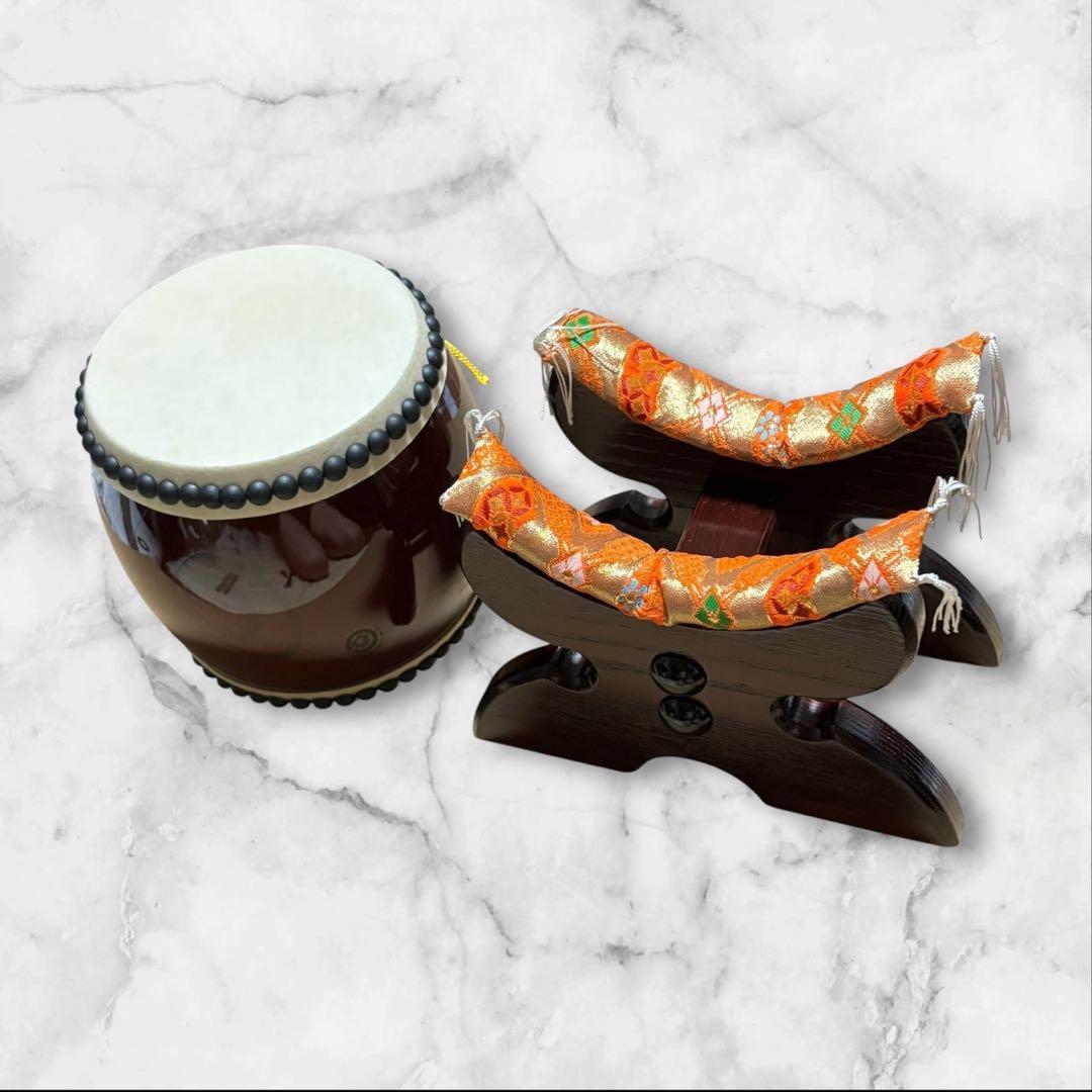 極美品】太鼓の里 浅野 ミニ 太鼓バチ2本付き 和太鼓 子ども お祭り