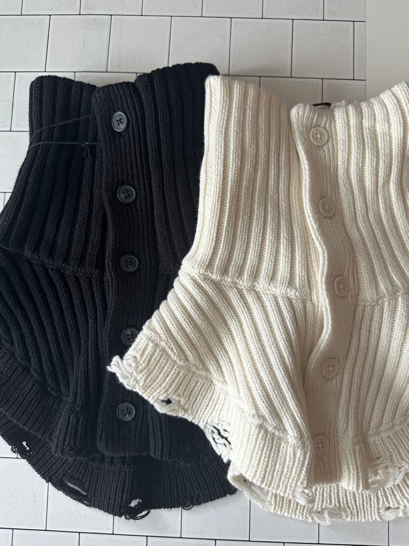 GRANCY 付け襟ネックウォーマー 2点セット ブラックホワイト GRANCY 付け襟ネックウォーマー 2点セット ブラックホワイト GRANCY