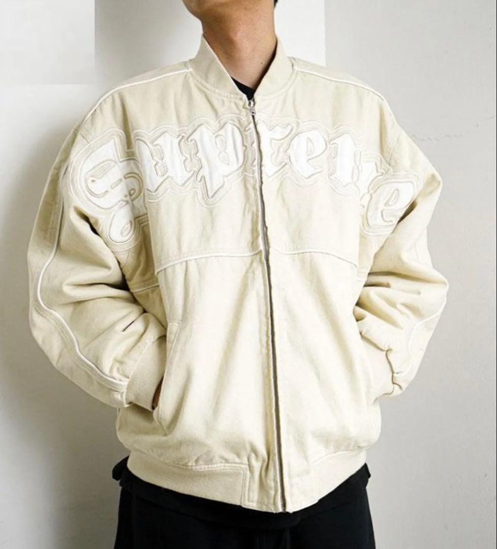 Supreme 刺繍ロゴ ベージュ ブルゾン