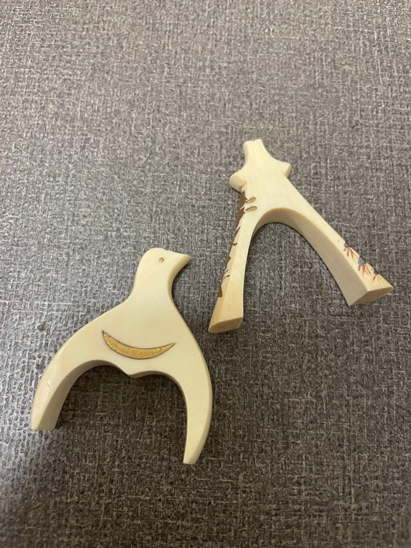 1*3様 金蒔絵千鳥琴柱&飛燕蒔絵琴柱二本（松葉形・千鳥形）