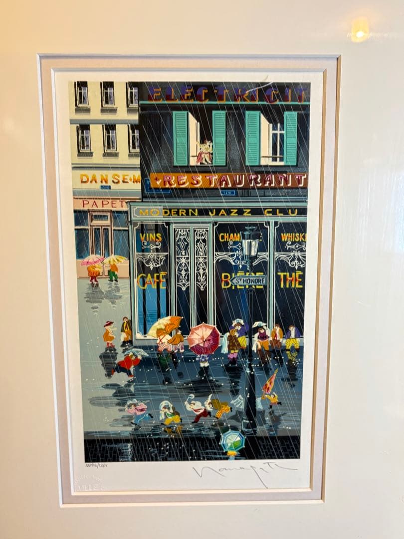 [真作] ヒロ・ヤマガタ 秋『土砂降り』 シルクスクリーン 75/38直筆サイン 真作] ヒロ・ヤマガタ 秋『土砂降り』 シルクスクリーン 75/38直筆