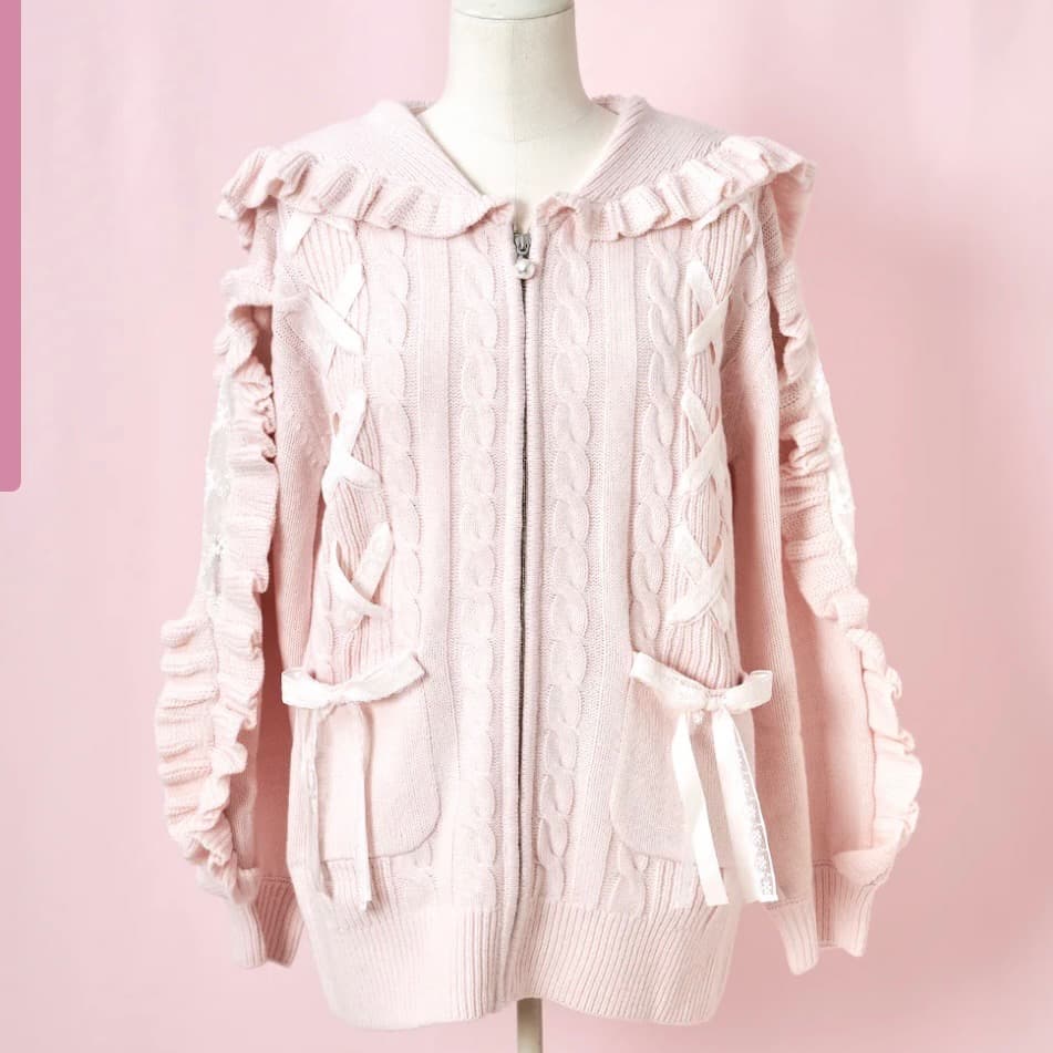 mellfy memory Honey lace up knit アウター