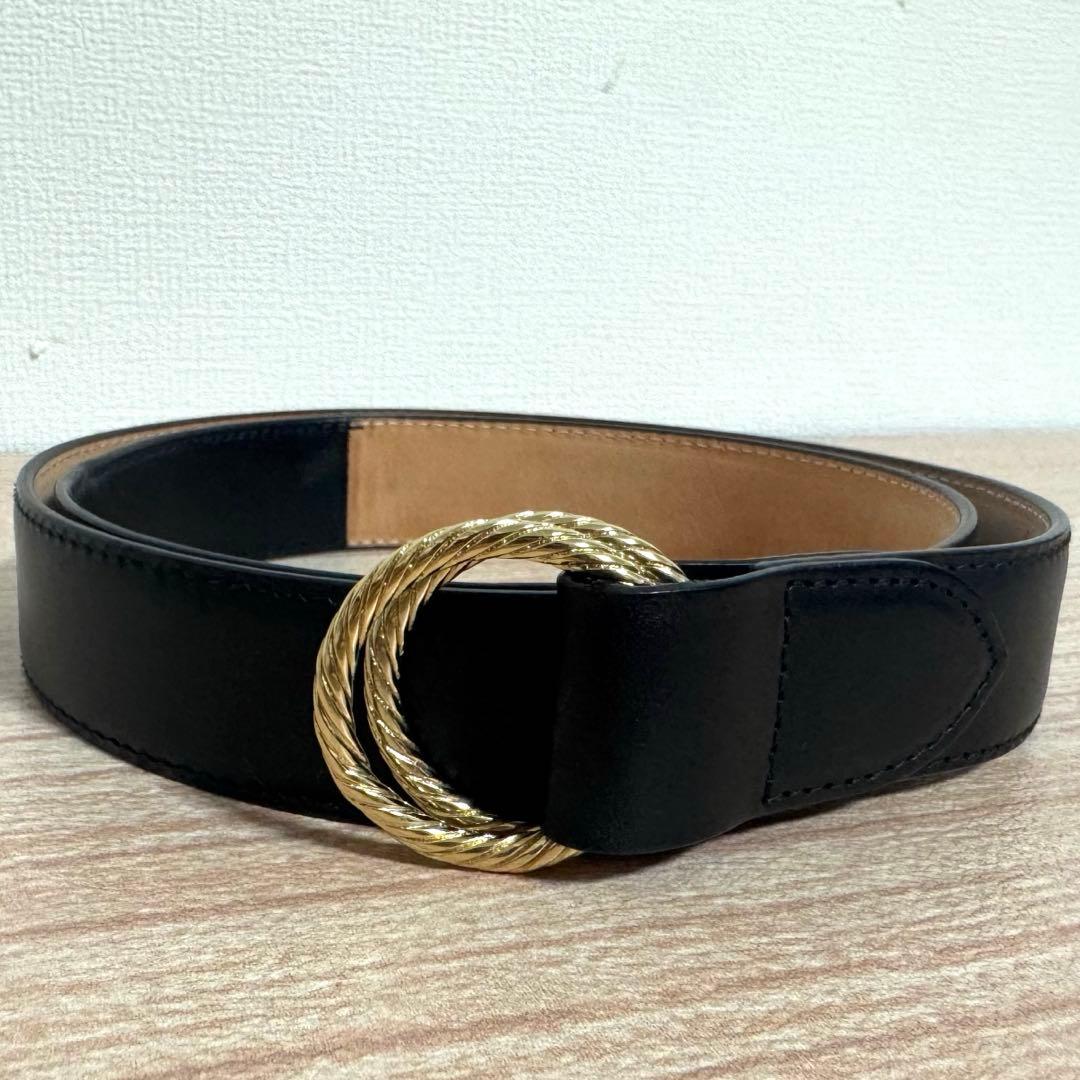 美品/シセイ cisei ベルト ダブルリング C2001 ブラック