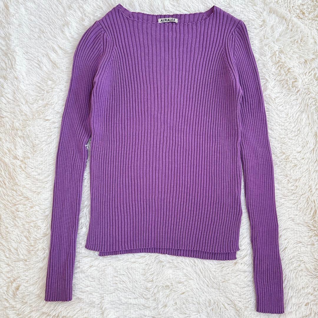 美品☆オーラリー スーパーファインウール ワイドリブ ニット 中古・古着通販】AURALEE (オーラリー) SUPER FINE WOOL RIB KNIT BIG