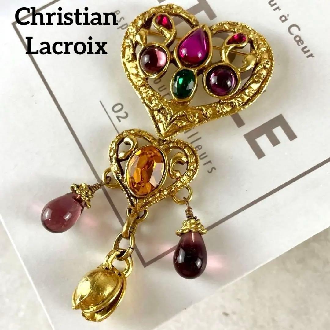 Christian Lacroix ヴィンテージ ハートマルチカラー　ブローチ Christian Lacroix（アクセサリー）のフリマアイテム一覧