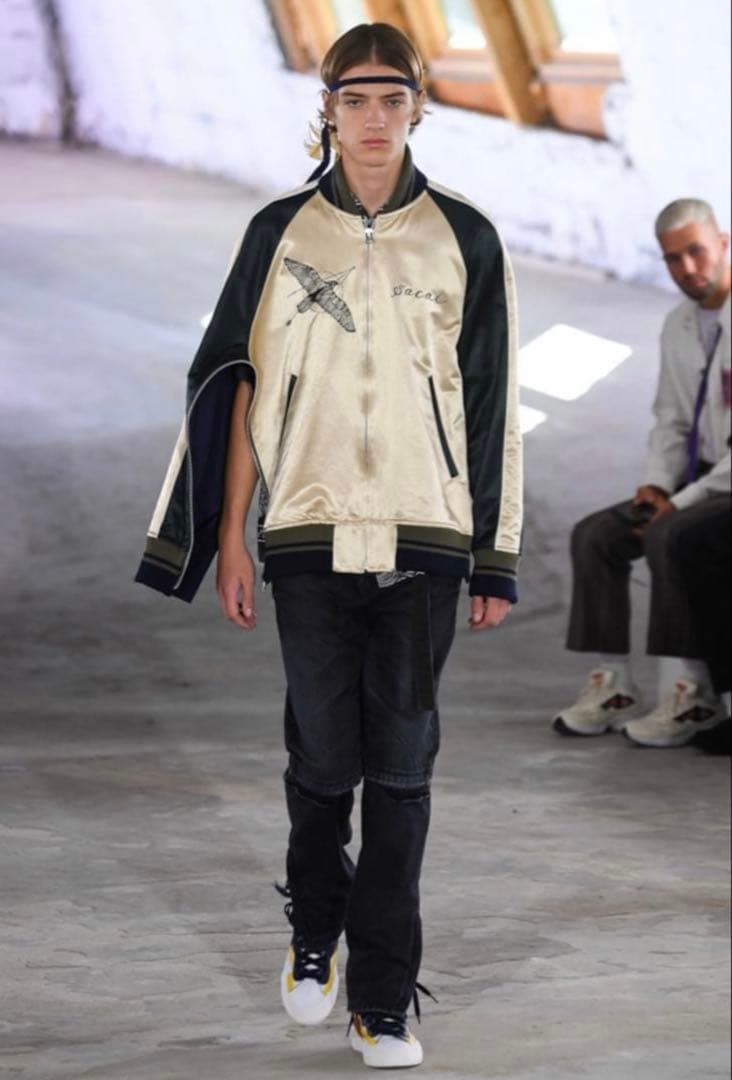 sacai スカジャン アイボリー/グリーン