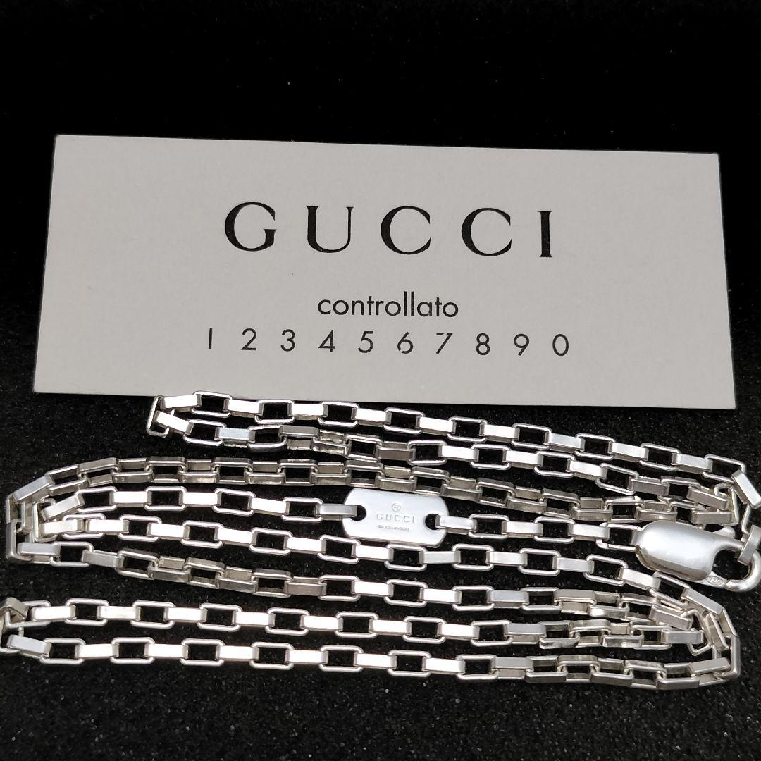 GUCCI ベネチアン ネックレス 50cm スクエア ボストン 925