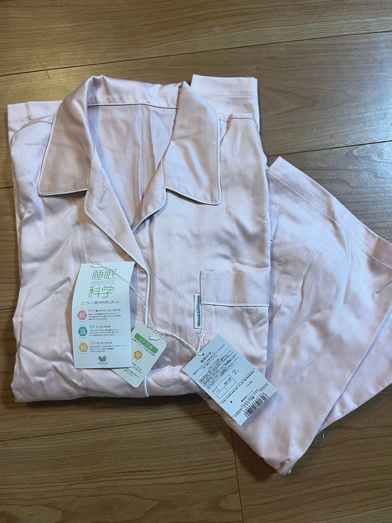 【新品未使用】ワコール睡眠化学レディースパジャマセット Lサイズ 綿100日本製 ワコール/睡眠科学】レディース天綿パジャマ(Lサイズ/ネイビー) | 京都