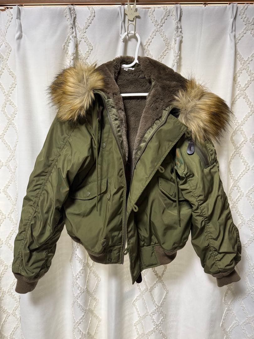 moussy カーキ ファーダウン ファー取り外し可 y2k 平成ギャル